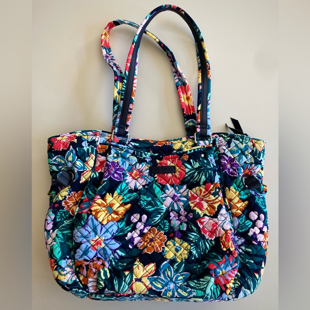 Vera Bradley Tropical Floral Tote - Blue and Yellow